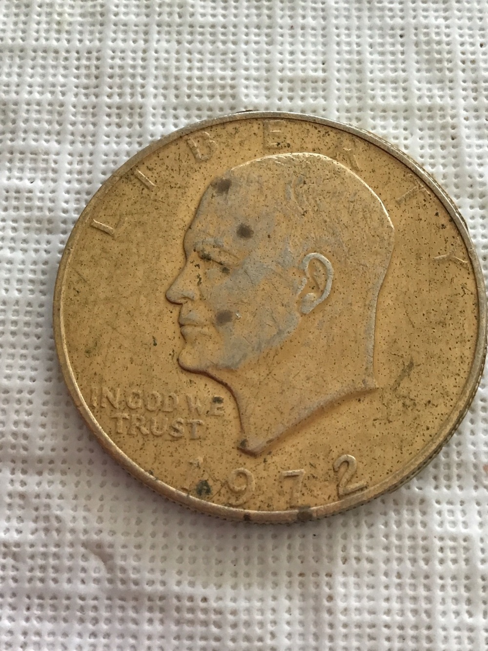 1972 Eisenhower Dollar Coin - Gold Tone